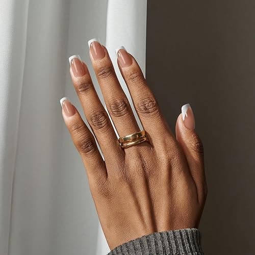 BTArtbox XCOATTIPS False Nails French Tip, 160pcs Short Square Press on Nails Soaked Off, Brown Soft Gel Nail Tips for Gel Extensions in 16 Sizes thumbnail 2