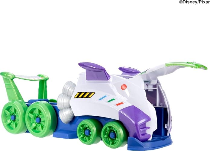 Hot Wheels Toy Car, Disney and Pixar Hi-Tech Buzz Lightyear Launcher & Hauler with 1:64 Scale Die-Cast Superstar Speeder Hi-Tech Buzz Lightyear thumbnail 5