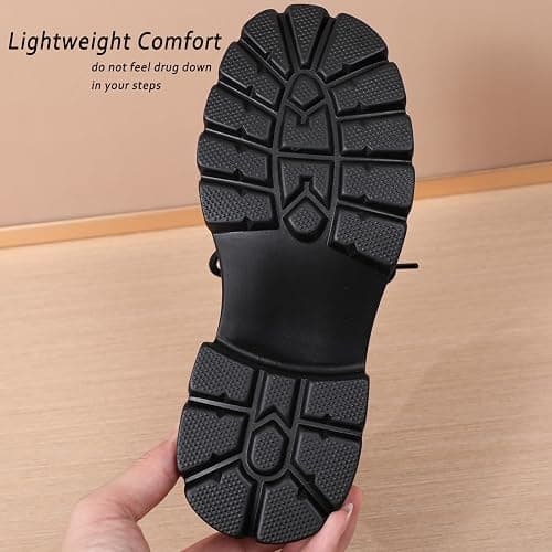 Oxford Shoes for Women Womens Platform Oxford Shoes Chunky Oxfords Heel | Comfortable Classic Lace Up Leather Lightweight Work Dress Business Casual Uniform Interview Walking Women's Slip-Ons thumbnail 6