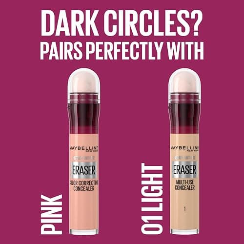 Maybelline Concealer Instant Anti Age Eraser Eye Concealer, Dark Circles and Blemish Concealer, Ultra Blendable Formula Dermatologist Tested & Suitable for Sensitive Skin 01 Light thumbnail 7