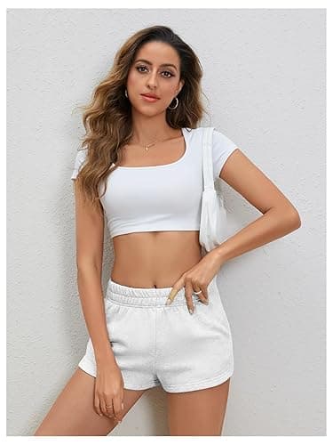 SOLY HUX Women's Sweat Shorts Casual Summer Elastic High Waist Running Lounge Shorts with Pockets thumbnail 6