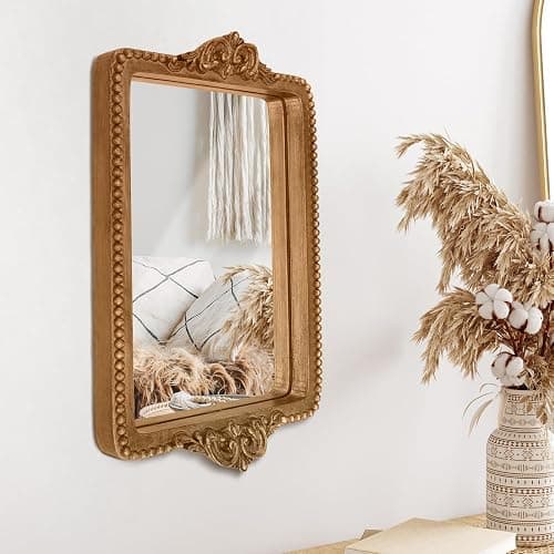 Hanna Roberts Vintage Gold Tray with Mirror Glass Base | Card Holder for Guests During Occasions and Events or Decorative Home and Vanity Organizer (Gold) thumbnail 5