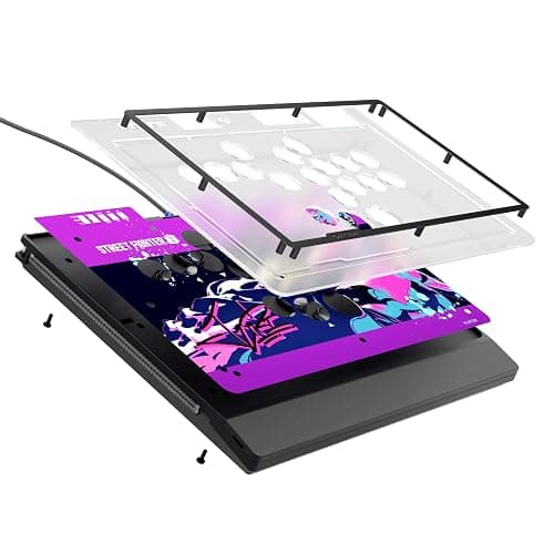 Qanba Sapphire S1 Street Fighter 6 Juri Edition Leverless Arcade Controller Joystick for PlayStation 5 and PlayStation 4 and PC (Fighting Stick) Officially Licensed Sony Product，Detachable Joystick，Tournament Grade for Fighting Games,18 Adjustable Buttons, Detachable Wrist Rest thumbnail 5