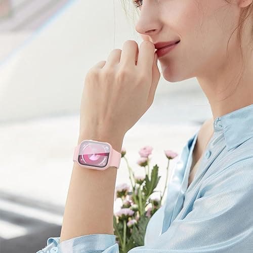 Sport Band and Case for Apple Watch Band 40mm 44mm 46mm 42mm 41mm 45mm 38mm iWatch Bands for Women/Men,Silicone Waterproof Strap with Cover Combo for Apple Watch Series 11 10 9 8 7 6 5 4 SE Ultra/2 3 thumbnail 6