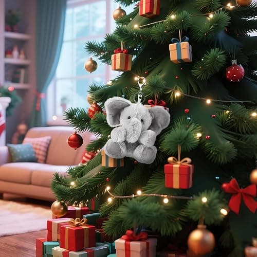 Apricot Lamb Cute Toys Plush Gray Elephant Stuffed Animal Soft Keychain for Kids Bag, Purse, Backpack, Handbag thumbnail 2