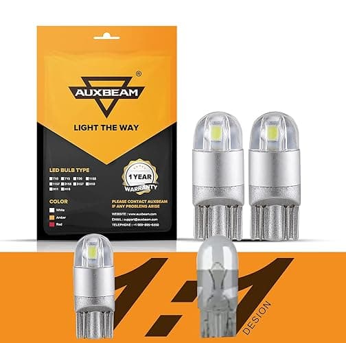 Auxbeam 194 LED Bulb, 168 T10 W5W Bulbs 6000K White, 3030 Chips T10 2825 Replacement Bulb for License Plate Lights, Dome Map Light, Courtesy Light Bulbs (2 PCS) thumbnail 2