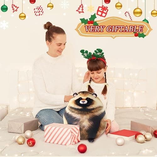 Raccoon Plush, 10" Raccoon Stuffed Animal, Cute Plushies for Girls, Soft Plush Pillow, Kitten Throw Pillow Doll Big Plush Toy Decoration Doll Gift for Kids Boys Birthday Christmas thumbnail 5