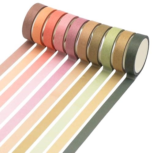 Knaid 40 Rolls of Slim Washi Tape Gift Box Set, Decorative Paper Tapes 10 mm Wide for Scrapbooking, DIY Arts and Crafts, Bullet Journal, Planner, Junk Journal, Notebooks (Pastel) thumbnail 5