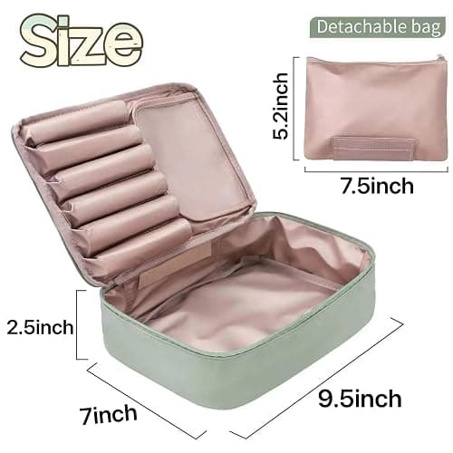 Queboom Travel Makeup Bag Cosmetic Bag Makeup Bag Toiletry bag for women and men (Green) thumbnail 2