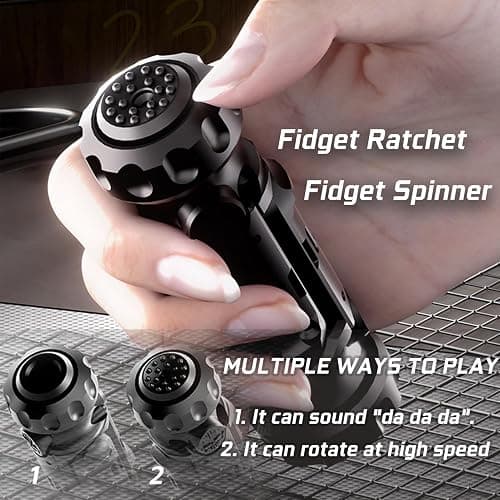 Metal Tungsten Steel Fidget Toy Gun Fidget Slider Fidget Gun Stress Relief Relax EDC Gyro Finger Toy Fidget Ring Fingertip Textured Spinner (Black) thumbnail 4