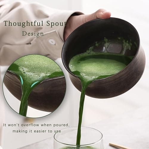 Ochcahser Matcha Set, Japanese Tea Set Includes Matcha Bowl with Spout, Matcha Whisk Holder (chasen), Bamboo Matcha Whisk and Bamboo Scoop, Ceramic Matcha Kit for Tea Lovers thumbnail 5
