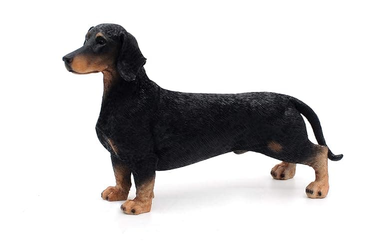 Comfy Hour Doggyland Collection, Miniature Dog Collectibles 7” Standing Dachshund Figurine, Realistic Lifelike Animal Statue Home Decoration, Black, Polyresin thumbnail 4