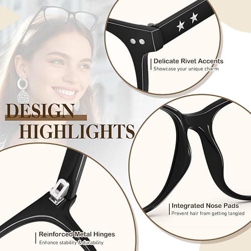 CGID Fake Glasses Clear Lens Non-Prescription Retro Oversized Frame UV400 Protection Men Women CN81 thumbnail 3
