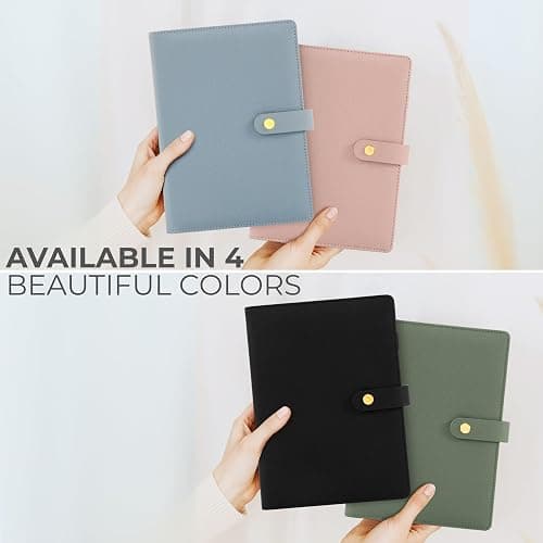 Aesthetic A5 Binder with 6 Golden Rings - Refillable & Sturdy Planner w Pockets Keeps You Perfectly Organized - Mini Notebook with Magnetic Closure Works Great as Photocard Binder for All Your Cards thumbnail 9