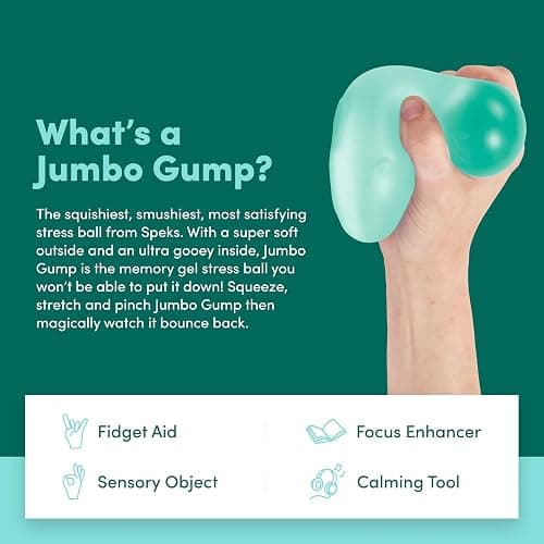 Speks Jumbo Gump Stress Balls | Ultra Soft Squishy Fidget Toy for Adults & Teens | Stress Relief & Desk Toy | Sea Glass thumbnail 3