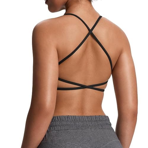 Aoxjox Women's Workout Sports Bras Fitness Ivy Low Impact Bra Yoga Crop Tank - Image 1
