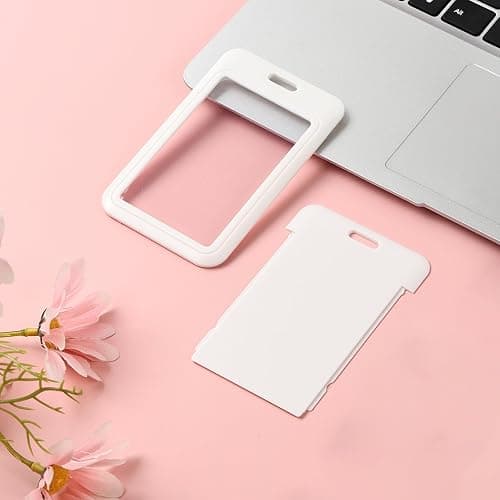 1 Pcs Sliding ID Badge Holder with Clear Window White ID Card Protector Pouch for Office School ID Credit Cards Proximity Key Cards Driver’s Licenses and Passes thumbnail 5