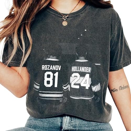 Hollander Rozanov Hockey Shirt, Connor Ilya T-Shirt, Queer Hockey Fan Tee Multicolor - Image 1