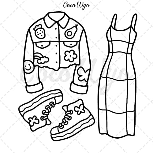 Fashion Vibes: Coloring Book for Adults and Teens, Bold and Easy Designs for Relaxation Featuring Cute Clothing (Bold & Easy Coloring) thumbnail 6