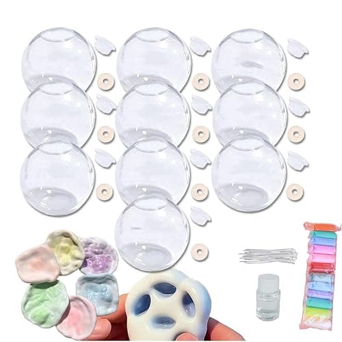 Blank Pressure Ball Skin DIY Kit, DIY Stress Ball Making Kit,with Empty Skin Base, Lid，Glue, Cable Ties (1 Set Transparent) - Image 1