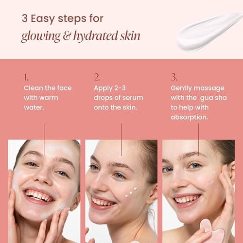 PLANTIFIQUE Massage Ritual Set Premium Certified Rose Quartz Gua Sha + Vitamin C Serum Skin Care Set, Birthday Gifts for Women, Teens, Mom, Brides thumbnail 5