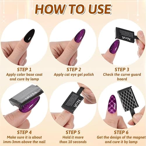 15 PCS Nail Magnet Set, Cat Eye Magnet For Nails Cat Eye Gel Nail Polish Magnet Wand Nails Design Tools Nail-Art DIY Accessories Diverse Glassy Cat-eye Effect thumbnail 7