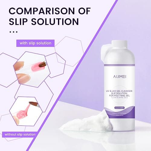 AIJIMEI Poly Gel Nail Slip Solution Set 120ml for Polygel Builder Poly Nails Hard Gel Cleanser Solutions 4Fl.oz with Nail Art Tool thumbnail 3