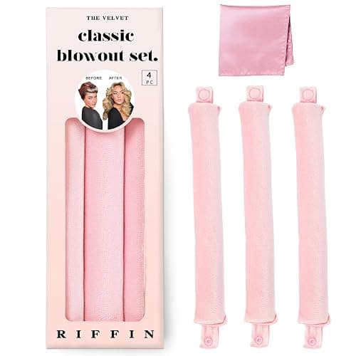 Classic Heatless Curls Overnight Rods - Upgraded Directional Grip Velvet Heatless Hair Curler to Sleep in No Heat Heatless Curling Flexi Rods Foam Hair Rollers for Blowout Look Medium & Long Hair - Image 1