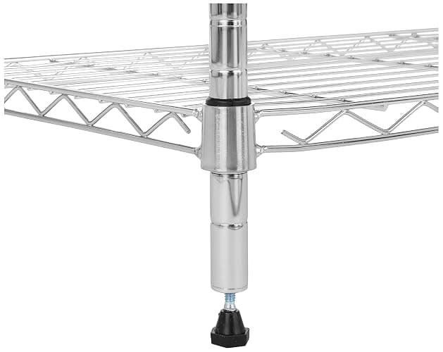 Amazon Basics Unidad de almacenamiento estrecha de 5 baldas con estantes ajustables en altura y patas niveladoras, peso máximo de 453 kg, Cromado, 34 cm x 58.9 cm x 152.5 cm (D x W x H) thumbnail 5
