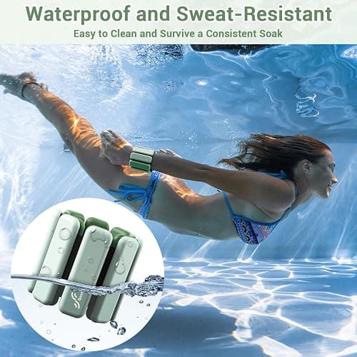 Sportneer Wrist & Ankle Weights for Women Men - 1 Pair (1 lb/2 lb Each) | Adjustable Weighted Bracelet Silicone Bangles for Yoga, Dance, Pilates, Cardio, Aerobics, Gym, Pool Exercises and Jogging thumbnail 5