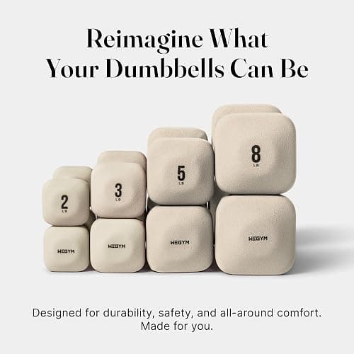 WeGym SafeGrip Square Dumbbells with Anti Slip Handles, Aesthetic Free Weights for Home Workouts, Stable Design Prevents Rolling during Floor Exercises thumbnail 6