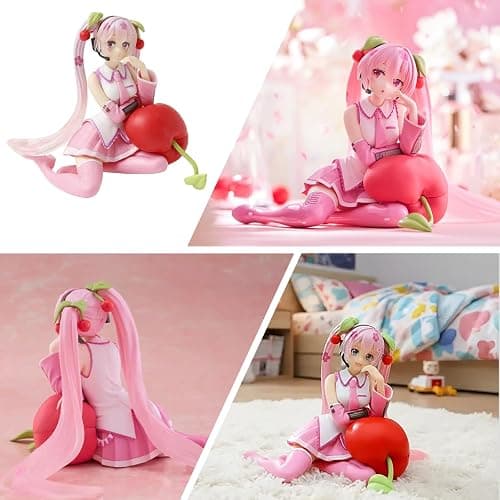 HOpGdd Anime Style Girl Figures Set, 4 Pcs Cute Sitting Character Figurines, 5.1-5.9 Inch PVC Collectible Figures, Desktop Decoration for Fans and Display(4PCS) thumbnail 5