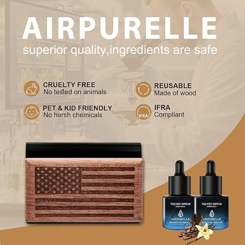 Car Air Freshener for Men & Women – 90+ Days Long Lasting – Wood Car Freshener with Amber Vanilla Scent –Includes 2x 8ML Refills & Magnetic Clip – 0.54 FL OZ, Made in USA thumbnail 7