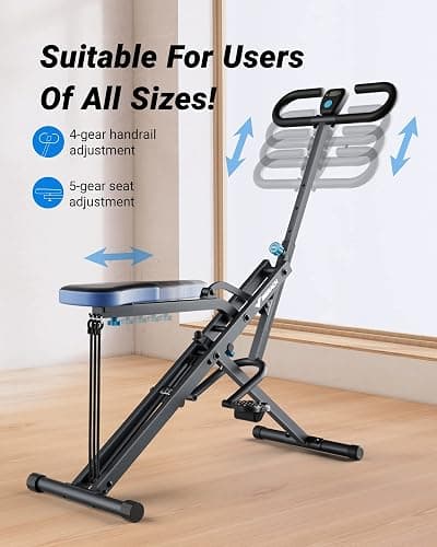 MERACH Squat Machine, Squat Rowing Machine with Adjustable Resistance, 350 LBS Max Weight Capacity, Easy Setup & Foldable, Glutes & Leg Home Workout Machine thumbnail 6