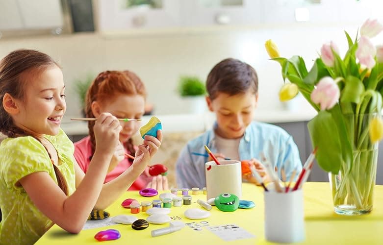 Dan&Darci Rock Painting Kit for Kids - Arts and Crafts for Girls & Boys Ages 6-12 - Craft Kits Art Set - Supplies for Rocks Paint - Best Tween Gift Ideas for Kid Activities Age 6 7 8 9 10 11 thumbnail 4
