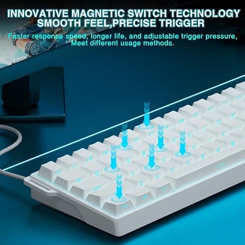 Aula WIN60 HE - 60% Mechanical Gaming Keyboard Wired, Hall Effect Magnetic Switch Hot Swappable, Adjustable Actuation RT Mode, 8000 Hz Polling Rate, RGB Keyboard 60 Percent Compact Design for PC thumbnail 4