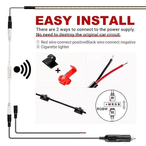 BooYu RGBW Rear Glass Lift Gate Dome Led Light Bar RF Wireless Remote Tailgate Camping Lights Rear Cargo Liftgate Interior Overhead Light Compatible with Jeep Wrangler YJ TJ JK JKU JL JLU 2/4-Door thumbnail 5