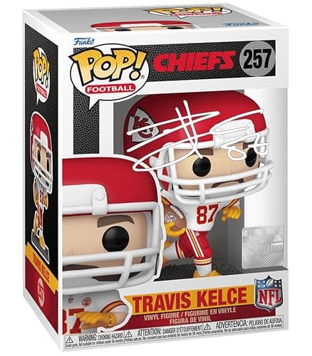 Travis Kelce #257 Facsimile Signed Reprint Laser Autographed Funko POP! Football NFL: Kansas City Chiefs Figurine with Protector Case - Image 1