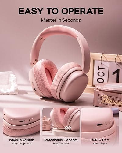 EPOMAKER X Aula G7 Pro Wireless Gaming Headset, Dual Mode BT5.3 & 2.4GHz, 7.1 Surround Sound, 80+ Hour Battery, RGB Light, with Noise Canceling Mic for PS5, PS4, Switch, PC (Pink) thumbnail 7