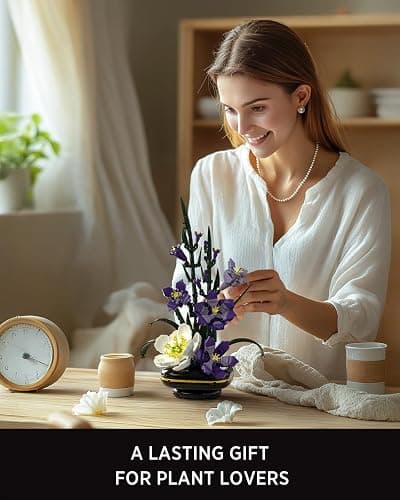 Nifeliz Gladiolus Flower Building Set, Botanical Flower Model Toy for Adults, Home and Office Table Décor, Nature-Inspired Gift for Plant Lovers (478 PCS, NF10332) thumbnail 2