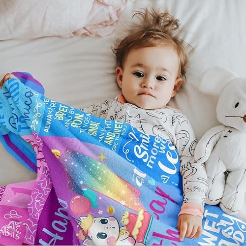 Pozevan 1 Year Old Girl Birthday Gift Blanket, 1st Decorations Gifts, First Birthday Blanket for Girls 50"X40" thumbnail 5