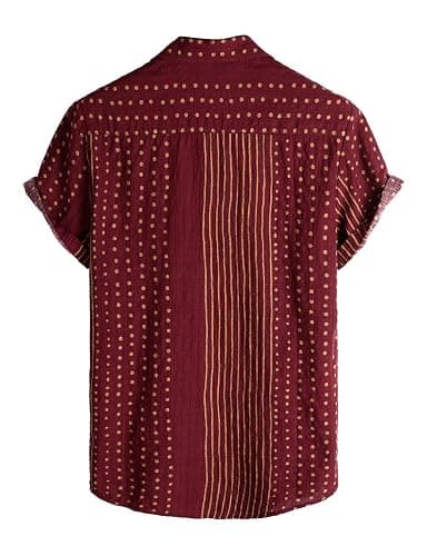 VATPAVE Mens Casual Short Sleeve Button Down Shirts Regular Fit Hawaiian Summer Shirt thumbnail 3
