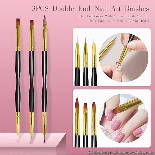 32pcs Nail Art Brushes, Acrylic Brush, Liner Dotting Tools For Beginners | Complete Nail Art Tool Set with Liner, Dust, Dotting & Drawing Brushes, Perfect for Detailed Designs, Great for Home & Salon thumbnail 5