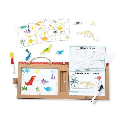 Melissa & Doug Natural Play: Play, Draw, Create Dinosaurs Drawing Activity Set & Magnet Kit - Reusable Mess-Free Travel Activity - Dinosaurs thumbnail 5