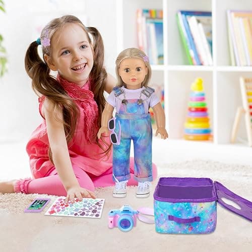 18 Inch Doll Carrier Backpack - Blue and Purple Tie-Dye Style Travel Set with Accessories thumbnail 5