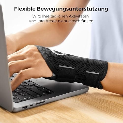 FREETOO Flexibel-Leicht Handgelenkschiene für Karpaltunnel, Atmungsaktive Handgelenk Bandagen mit eng anliegender S-förmiger Schiene, Verstellbare Handgelenkstütze für Verstauchung, Sehnenentzündung thumbnail 4