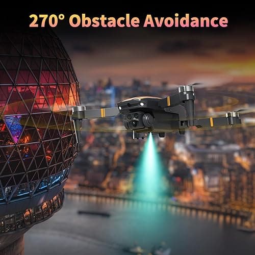 TTROARDS TT19 Mini Drone with Camera, 1080P HD Camera 270° Obstacle Avoidance Brushless Motor Level 3 Wind Resistance, Foldable Quadcopter Drones for Beginners, Orange thumbnail 3