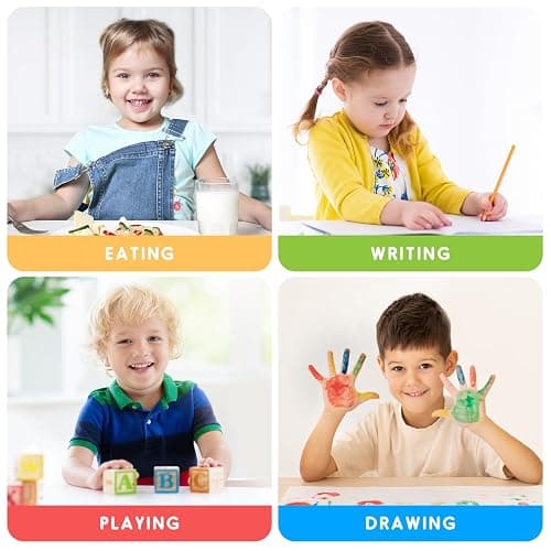 JIAOQIU Kids Table & Chair Set with Adjustable Toddler-Safe Non-Slip Legs, Activity & Graffiti-Proof Desktop Ages 3-12 thumbnail 7