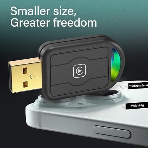 Mini Wireless CarPlay Adapter for iPhone & Apple – Auto Connect Every Time, Converts Wired to Wireless, Plug & Play, Compact USB Dongle for Cars with Apple CarPlay (iOS 10+, 2015+), 1Pcs thumbnail 4