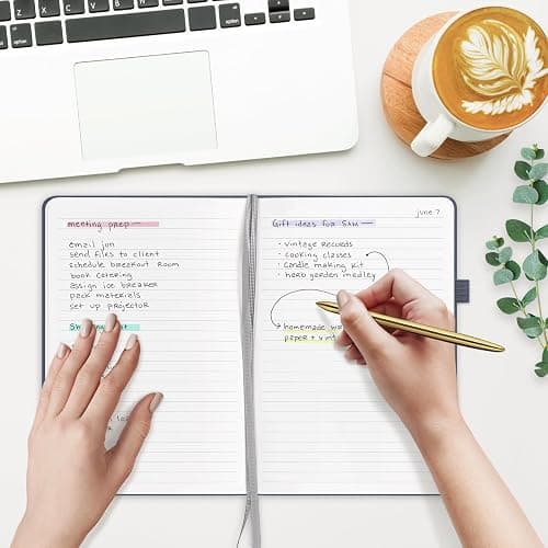 &And Per Se Lined Journal Notebook, 160 Pages, A5 5.7 x 8 inches College Ruled Thick Paper Notebook Journals for Writing, Hardcover Notebooks for Women Men Office School (1 Pack, Dark Blue) thumbnail 2